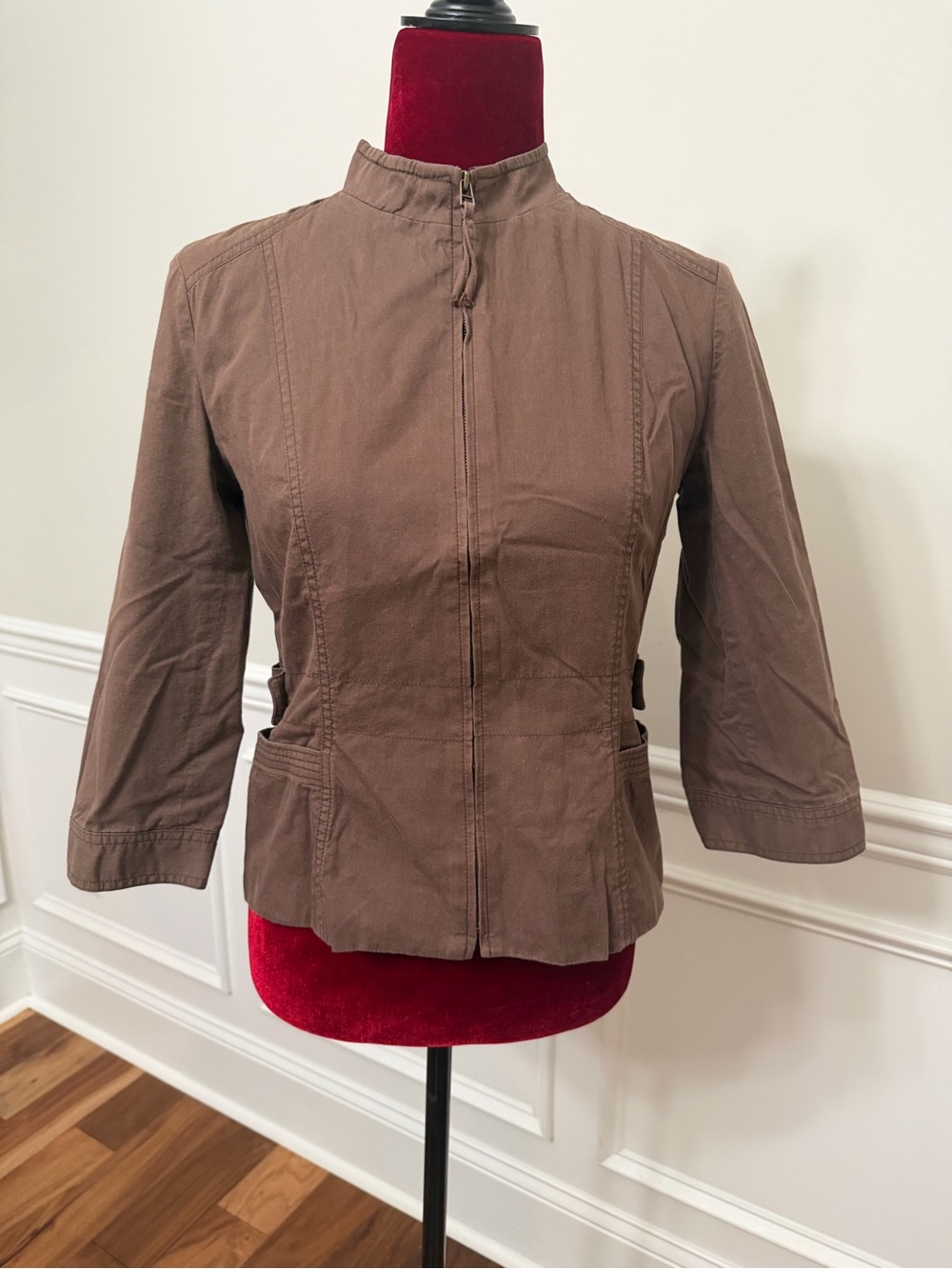 Line by Lynn‎ ( Korea) Women’s Brown Zip-Front Utility Jacket Sz S